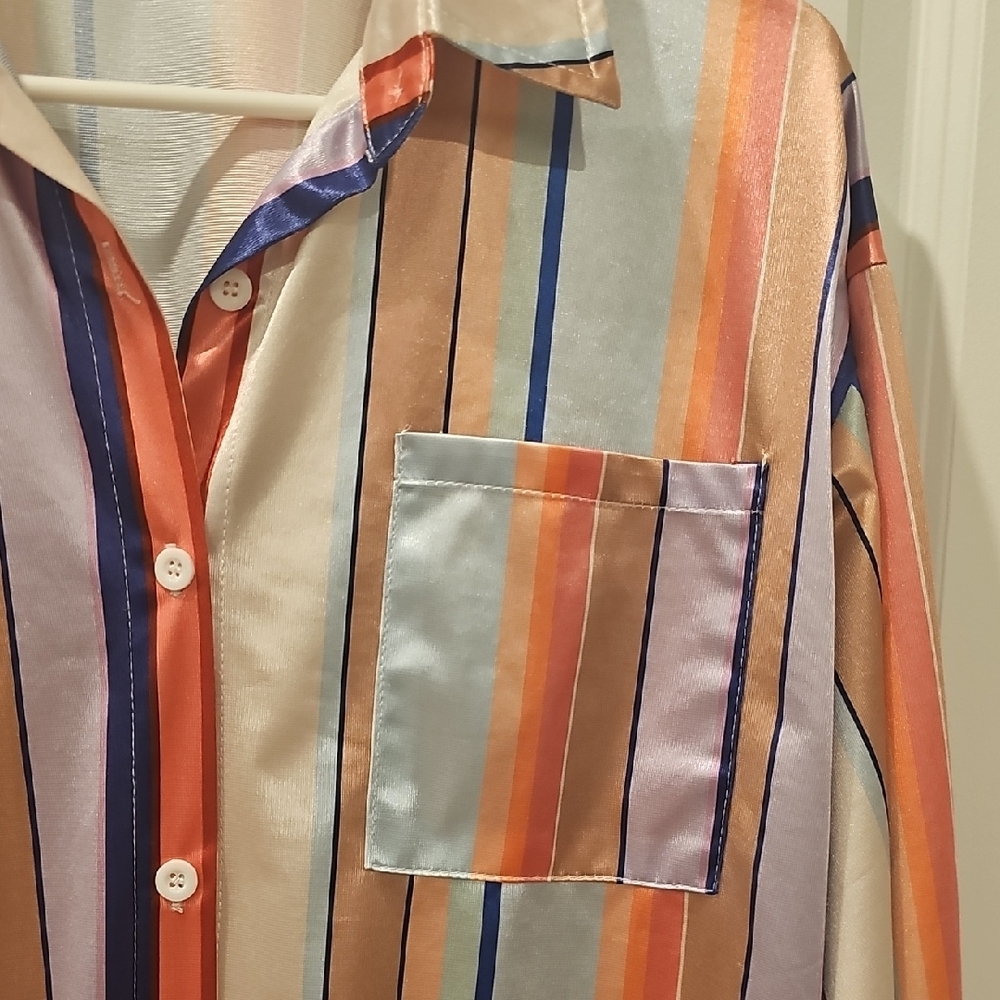 Colorful Striped Button-Up Shirt - Picture 2 of 6